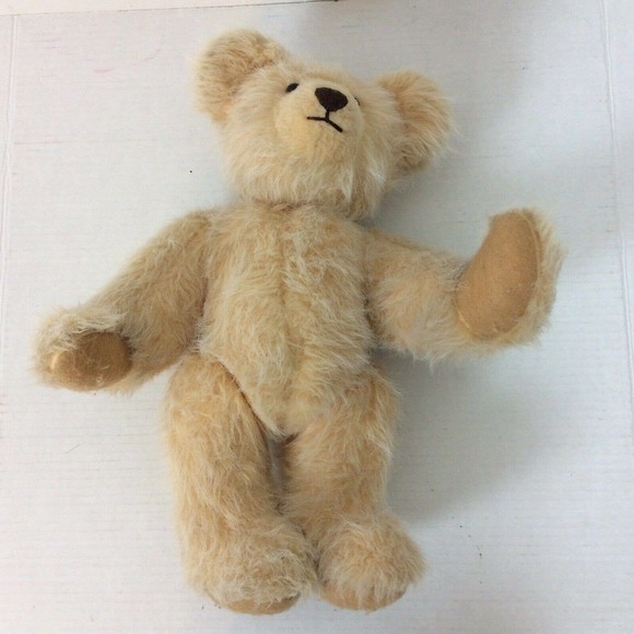 Blond Mohair Jointed Teddy Bear 1950s 16"